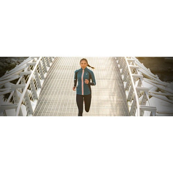 New Balance Women’s Precision Run Jacket XS Teal/Navy Blue - Picture 9 of 9